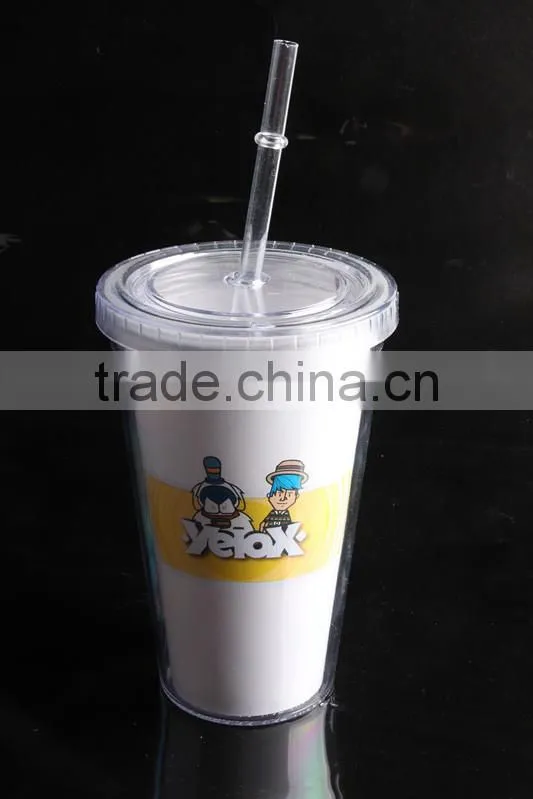 Double wall coffee Tumbler PS plastic mug