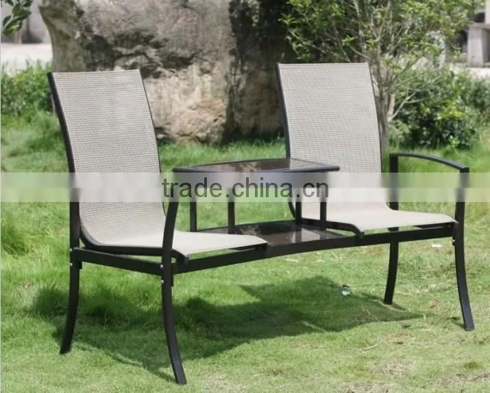 Alu. Sling Chair KD Design Double Seat Garden Chair