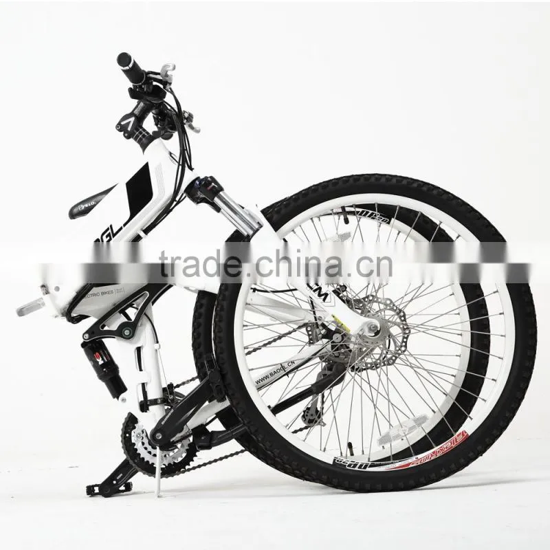 26'' electric bike foldable full suspension mountain folding bike