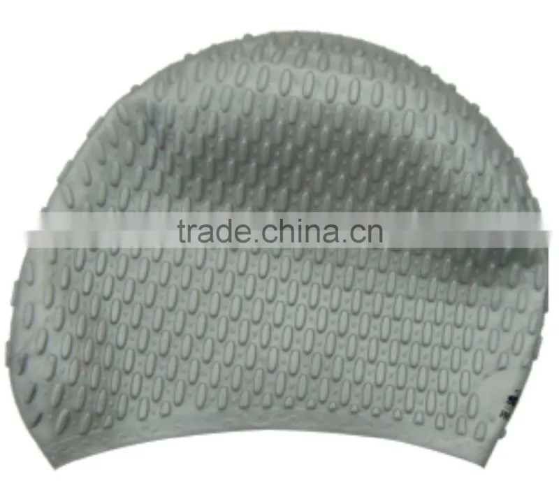 2015 new stylish silicone swimming caps for long hair(CAP-1201)