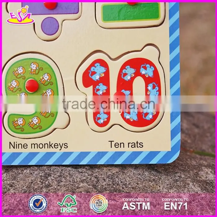 Wholesale toddlers educational maths puzzles wooden cheap toys online W14M100-S