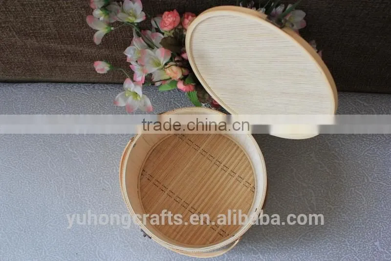 Environmental bamboo basket with handle