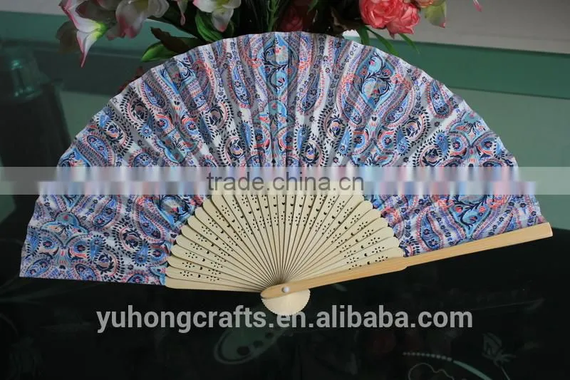 Promotioning bamboo folding cloth fan