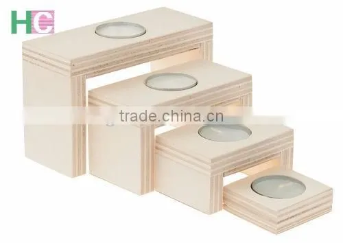 2017 fancy mdf craft wood candle holders