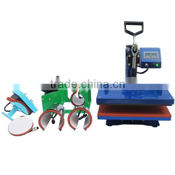 CE Approval 9 in 1 combo heat press machine for t-shirts, mugs, caps and plates