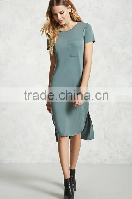 Midi Dresses 2017 Women Summer Sexy Scoop Neck T-Shirt Midi Dress HSd9208