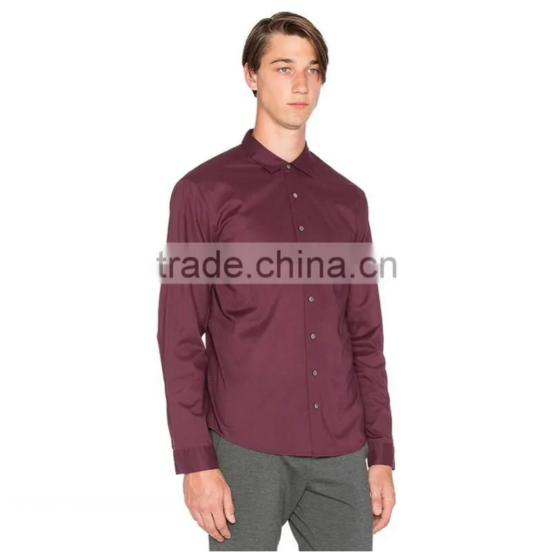 OEM high quality new fashion business plain color satin shirts for men