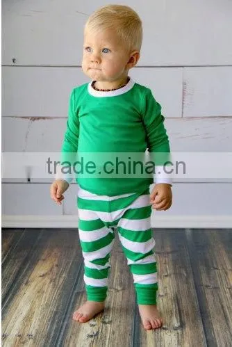 2015 children christmas pajamas kids christmas boutique green stripe boy christmas pajamas