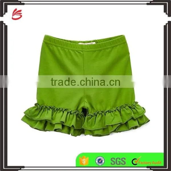 hot sale custom candy color girls ruffle shorts cute kids ruffle pants wholesale children's clothing