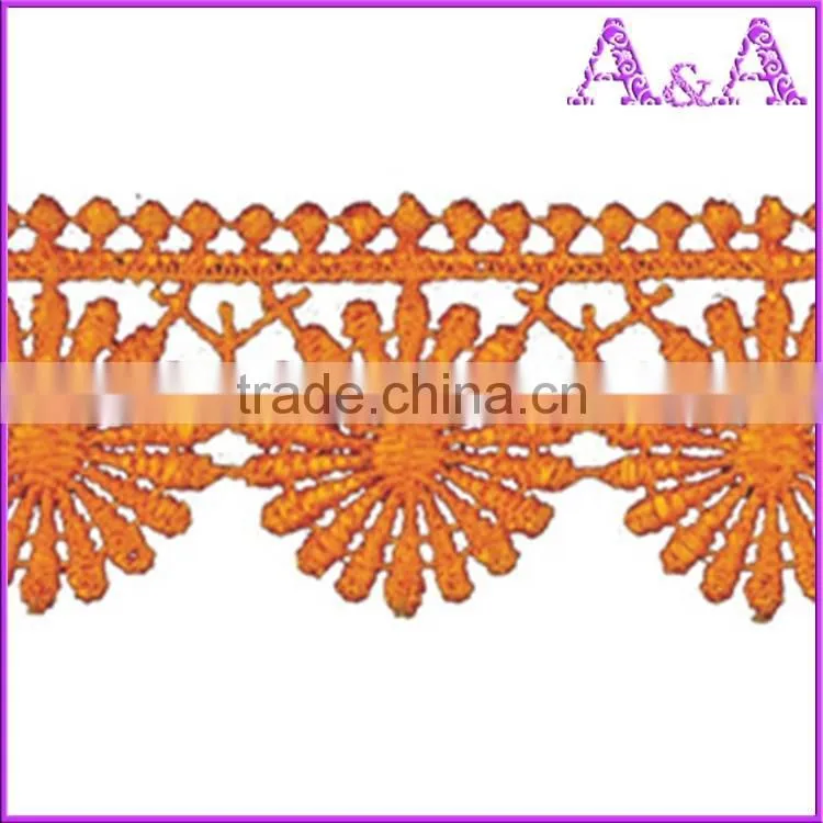 New Fashion Chemical Lace / Guipure Lace / Cupion Lace Fabric hot selling blue color nylon guipure lace fabric