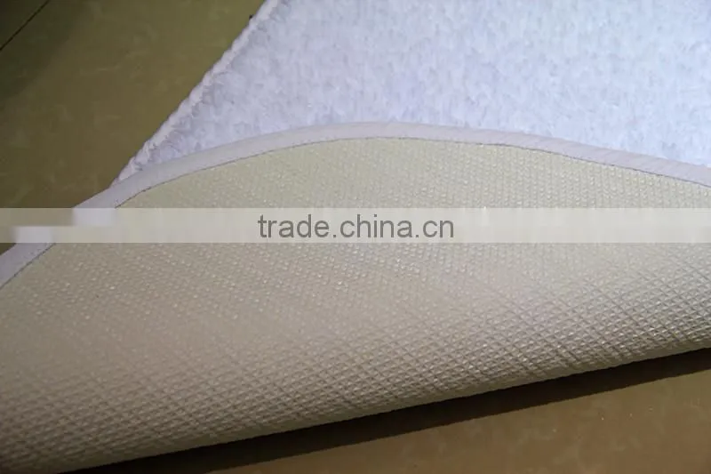 anti-slip washable white hotel shaggy bath rug