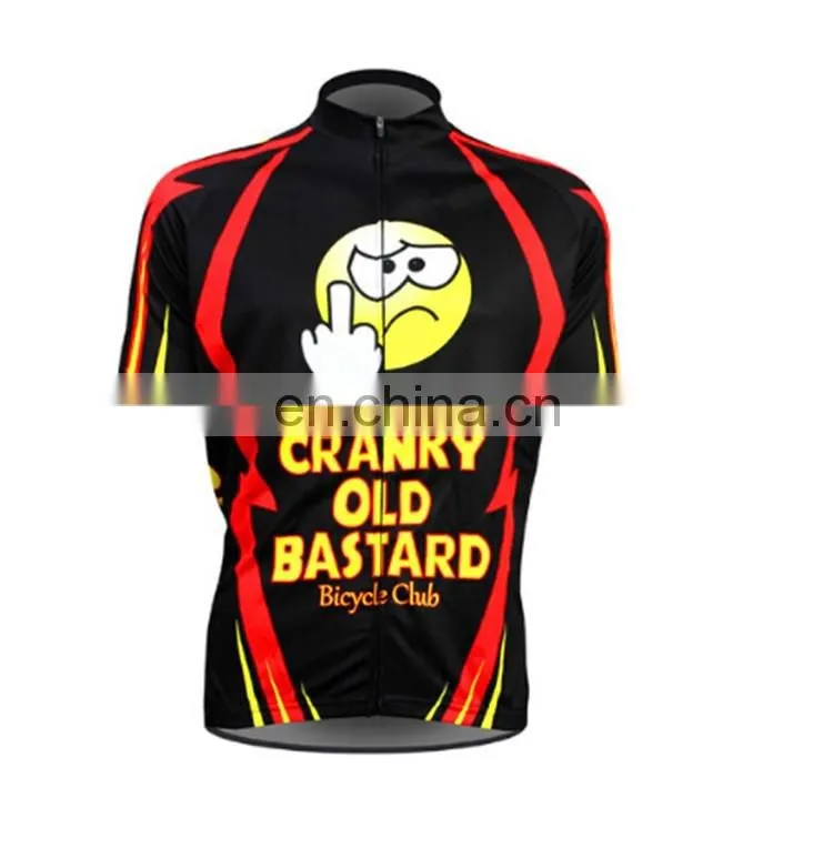 Newest funny bike jerseys sublimation printing bike top free design customized logo design