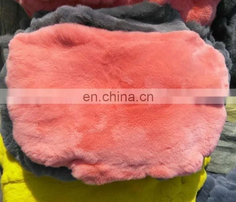 Factory wholesale raw or dyed color real rex rabbit fur pelts