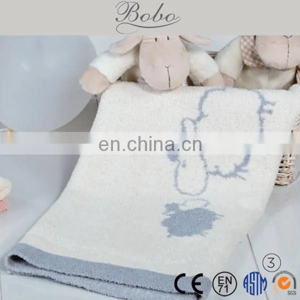 Natural quality star design knitted throw blanket