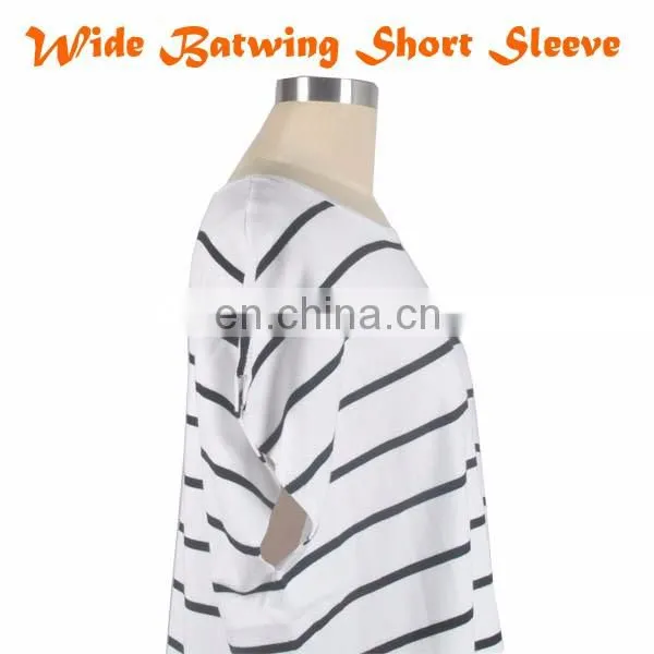White High Quality Spring Fashion Stripe Fish Women Sweater Wide Bats Sleeve Long Pullover