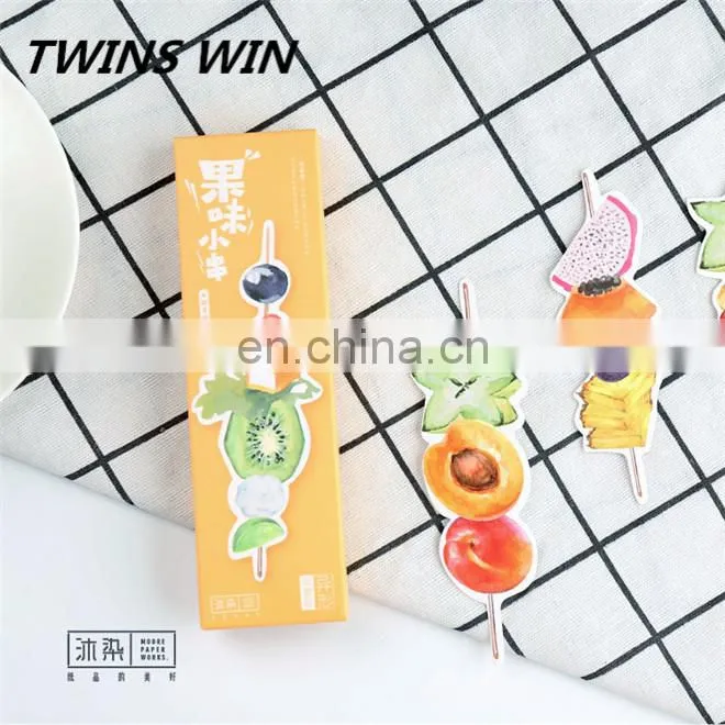 Hot sale popular creative school stationery supplies promotional free sample cartoon paper different fruit shaped bookmark clips