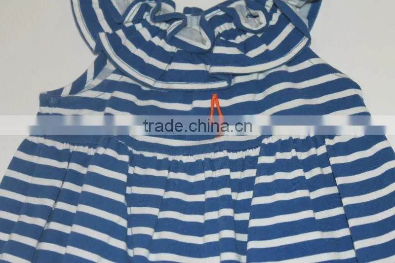 2014wholsale cotton fabric Royal Blue White Stripe infant bubbles 12m Kellys Kids