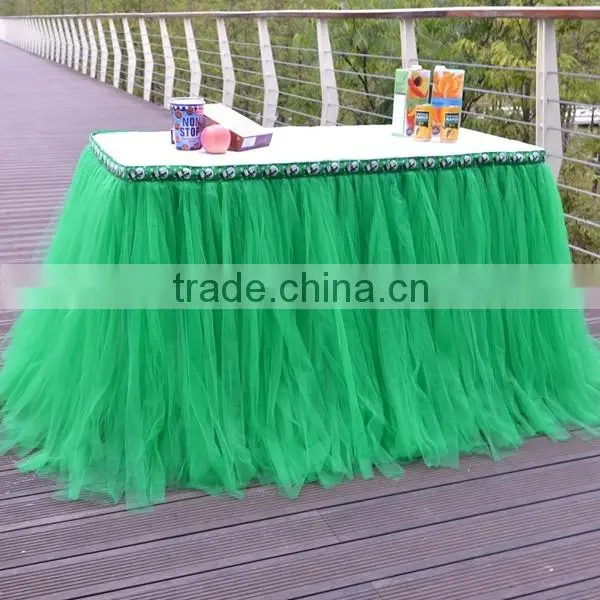 Home Decoration Tutu Tulle Table Skirt Cover Green SD103