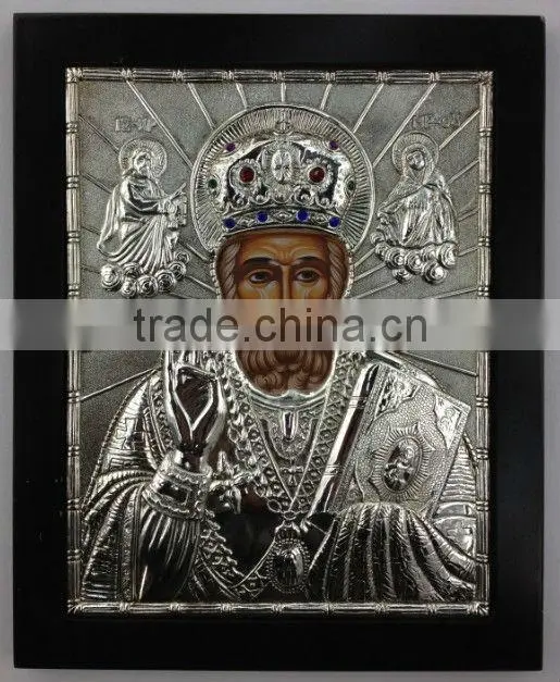 Framed Polished Silver Icon