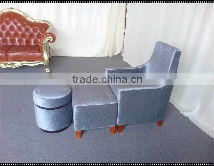 Hotel single sofa chair/armchair with ottoman with stool