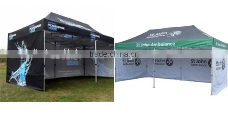 Custom Print Aluminum Folding Pagoda Trade Show Tent 3x6m ( 10ft X 20 ft), Printed canopy & valance, 3 full walls