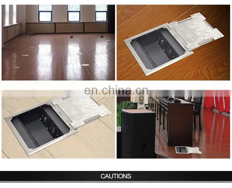 Stainless steel Power VGA 3.5mm Audio Multimedia Hidden Electrical Floor box