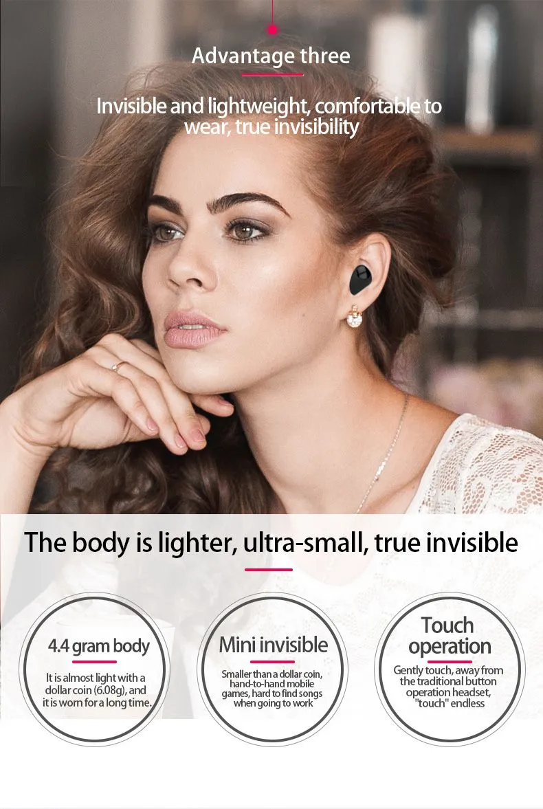 2020 Bulk Earbuds Mini Earphones HD Stereo Magnetic Wireless Earbuds with Charging Case for Smartphones