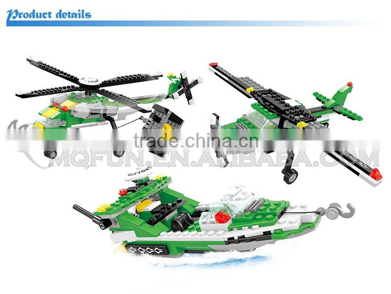 Mini Qute DIY military army chariot truck helicopter action figures plastic cube building blocks bricks educational toy NO.25616