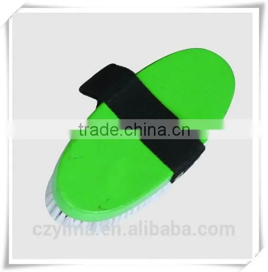 wooden back horse body brush