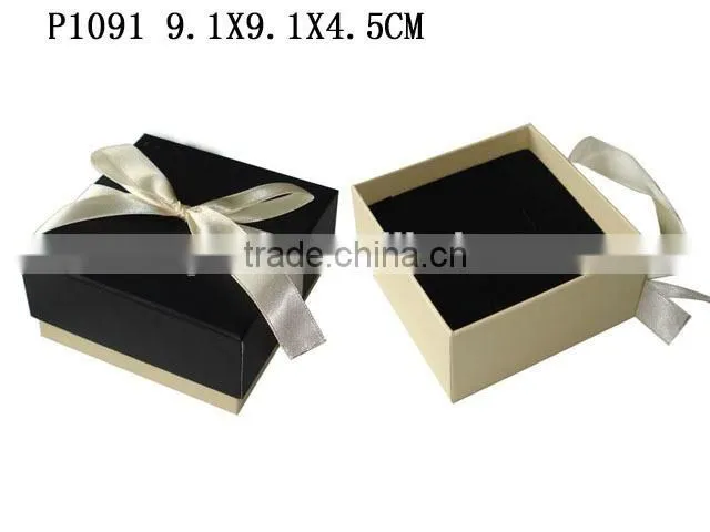 P1091 Top and Bottom shape Cardboard Cardboard Paper Gift Box For Jewelry With Ribbon
