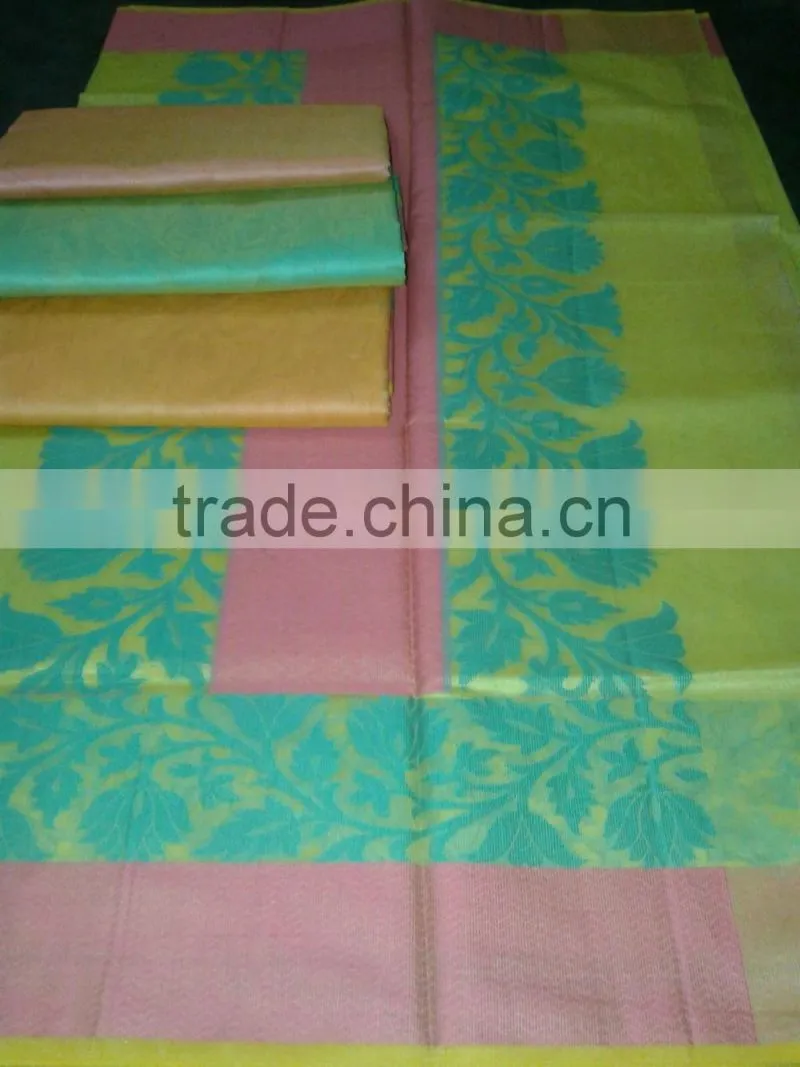 fancy plain saree with border and pallu