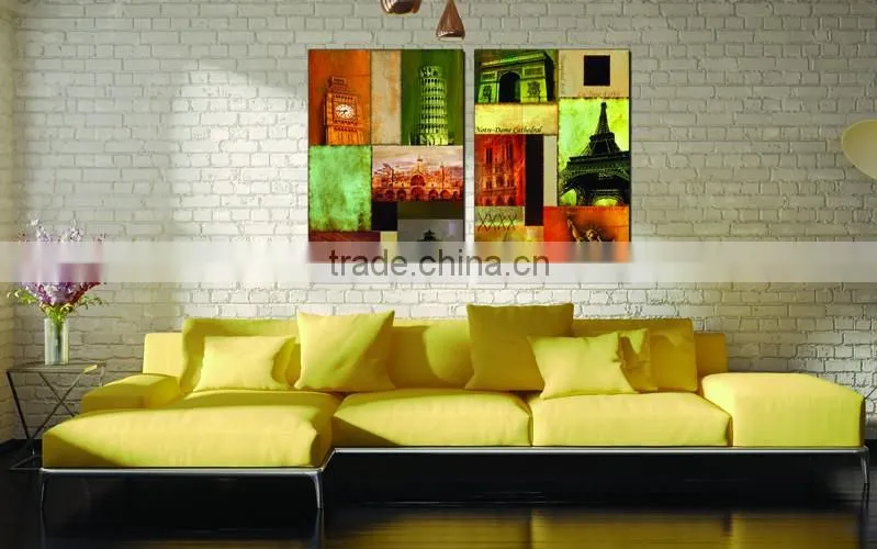 2 panels European style art painting on canvas OM-006