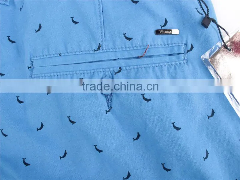 Mens cheap 100%cotton stock apparel in China printed shorts