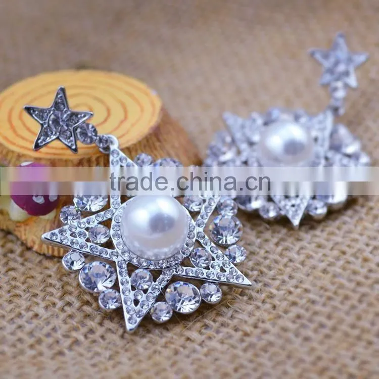 Fashion Jewelry Star Shape Silver Plated Pendant Necklace/Earrings For Women