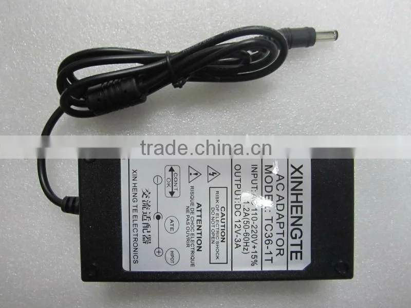 Notebook parts adapter charger 12v 3a for LCD with 5.5*2.5