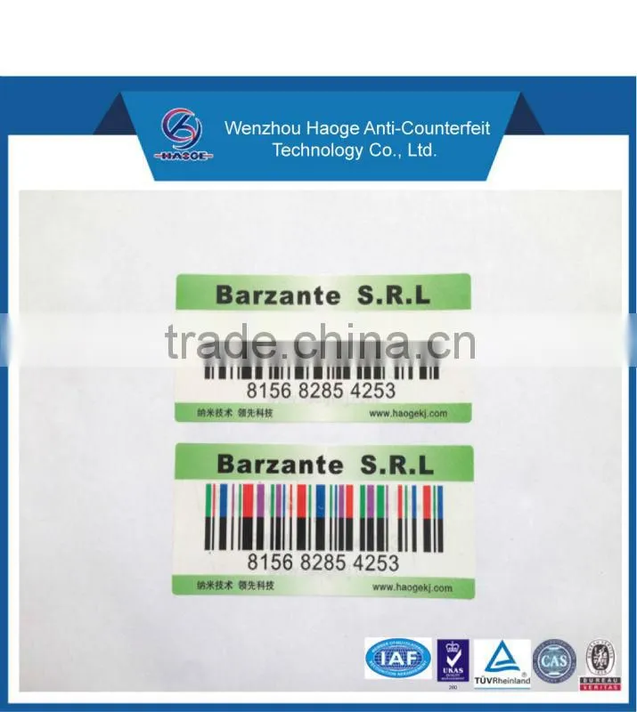 Printing security variable barcode label sticker ,digital printed random barcode label