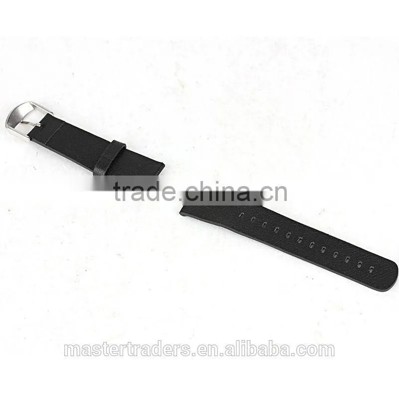 Cheap Black Genuine Leather Litchi Grain Watch Band Wrist Strap Bracelet For 38MM Apple Watch MT-3589