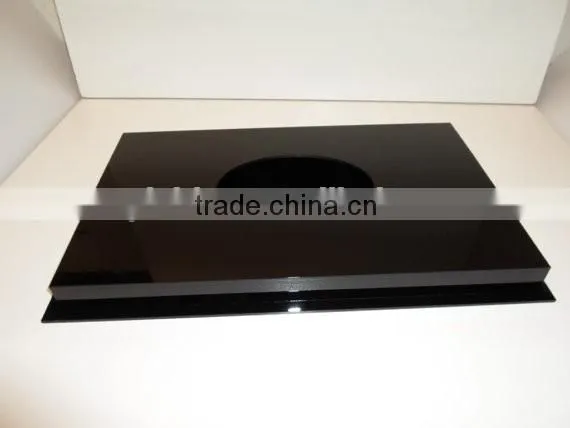Customized Rugby ball display case full size acrylic with black acrylic base