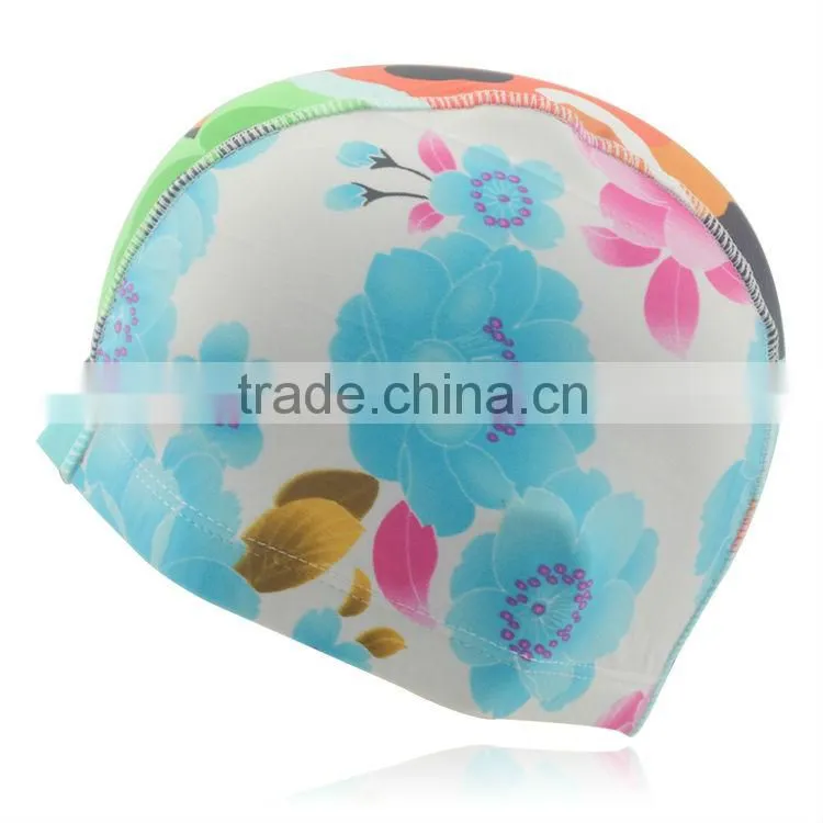 Wholesale cheap polyester senior swimming caps