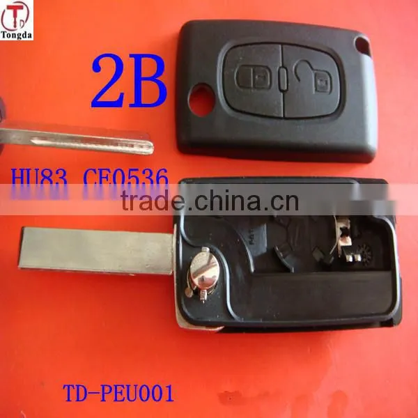 Tongda folding 2 button Remote Key for Peugeot