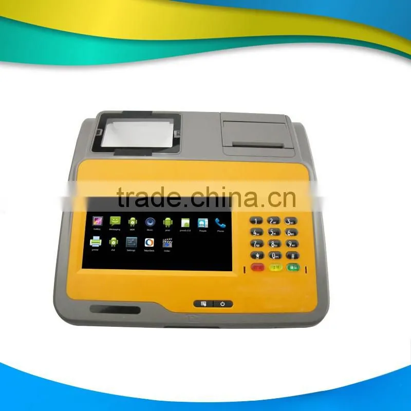 Nice design!! 7 inch tablet style pos all in one with printer,barcode scanner,thermal printer------Gc039D