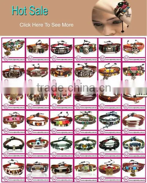Alibaba website Guangzhou jewelry factory wholesale gay pride beaded leather bracelet