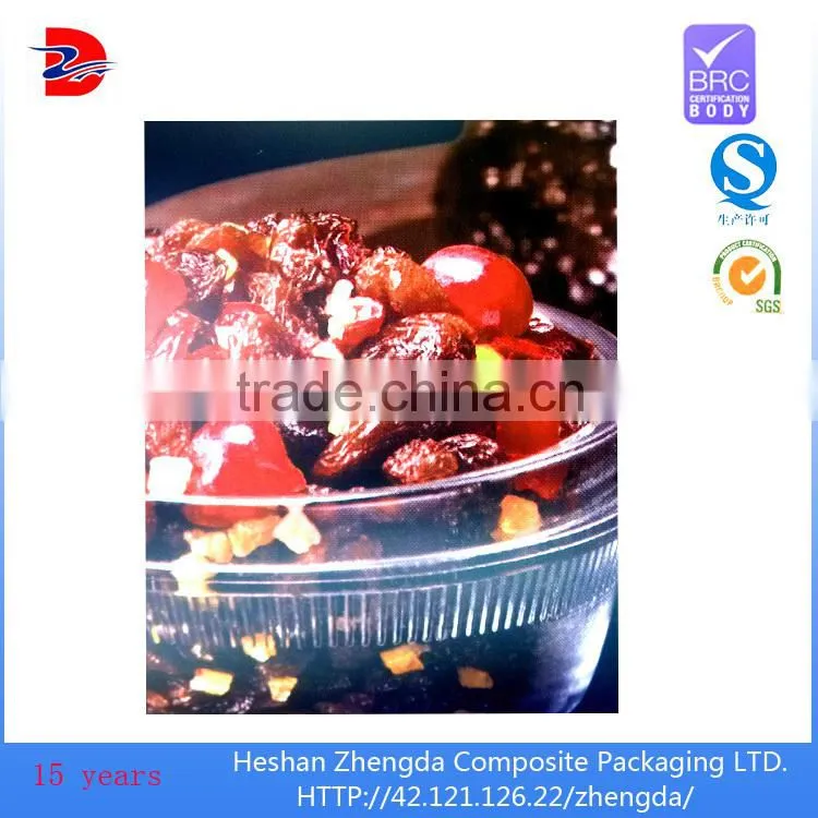 pet laminated material meat food vaccum gravre printing packaging film roll
