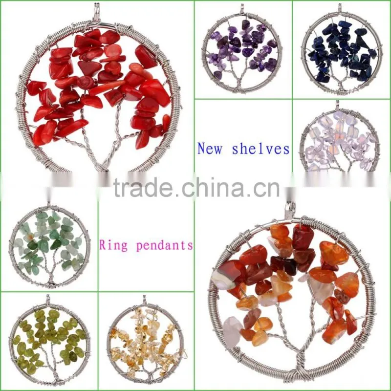 Wholesale White Jade Pendants Engraved Tree of Life