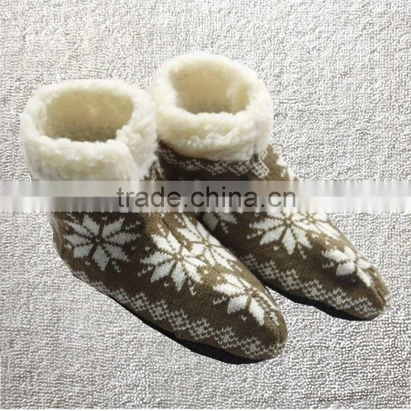 New Ladies Girls Knitted Lined Anti Slip/Skid Indoor Ankle Boot Slipper Socks non slip ankle socks