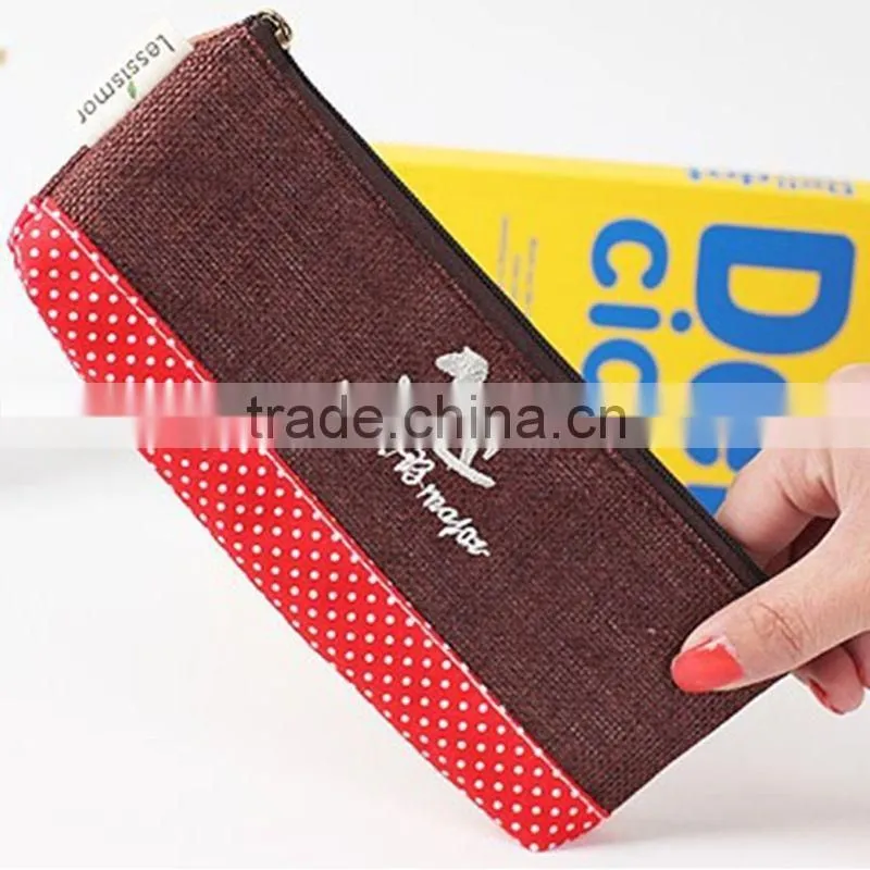 HOT Canvas Pen Pencil Bag Zipper Coin Case Pouch Mini Cosmetic Makeup bags