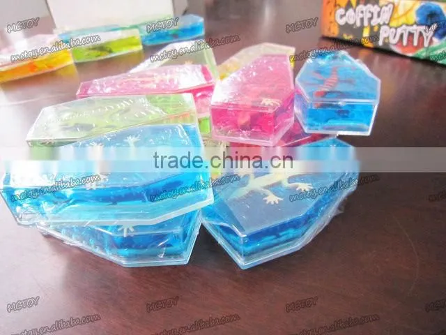 Factory supplier wholesale Crystal Coffin putty with dinosaur frog spider lizard alien 24pcs/box a variety of colors