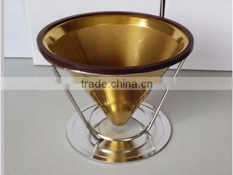 Pour Over Coffee Cone Stainless Steel Coffee Filter Brewer with Pour Over Coffee Stand Coffee Dripper