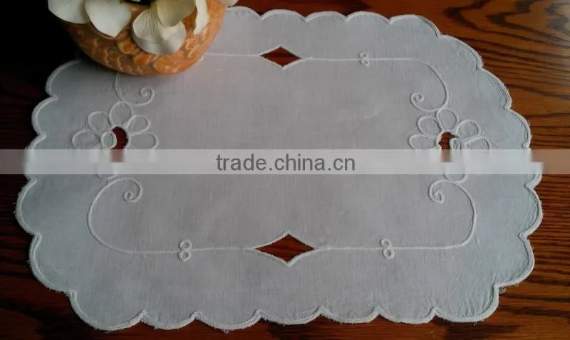 Cut work and hand embroidered table runner
