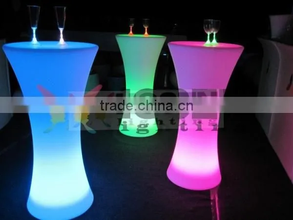 party plastic table led cocktail table for bar circle bar table 100cm